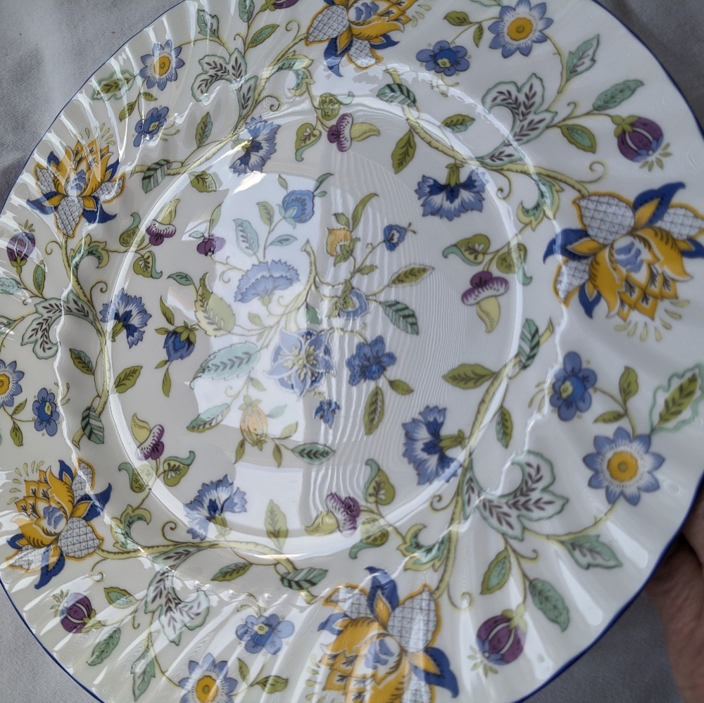 Minton Haddon Hall Blue Floral Bone China Dinner Salad Bread&Butter Plates Disc. - Picture 3 of 14